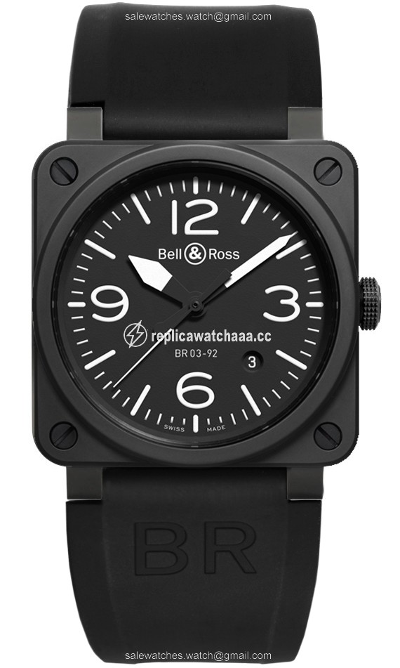 BR03-92 Black Matte Ceramic Bell & Ross BR03-92 Automatic 42mm Mens Watch BR03-92 Black Matte Ceramic Bell & Ross BR03-92 Automatic 42mm Mens Watch